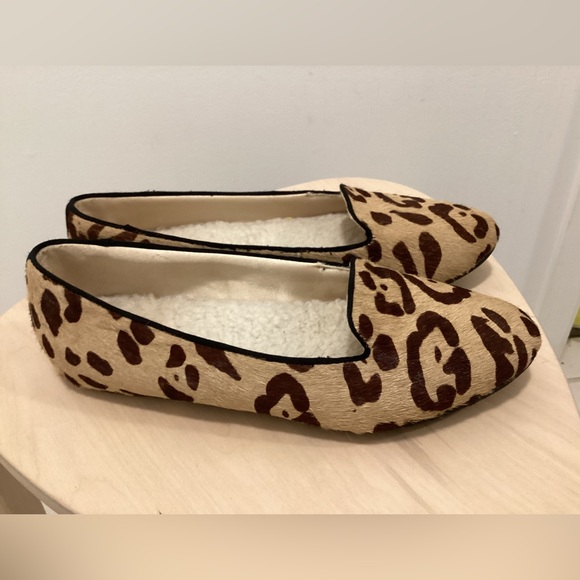 Birdies, Leopard print sherpa lined flats. Size 8. like new. - Picture 3 of 7